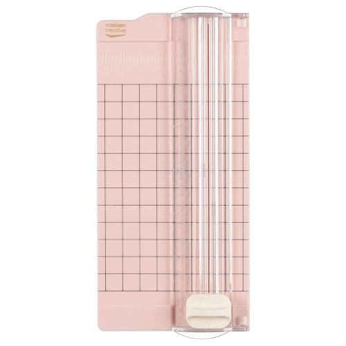 Vaessen Creative Massicot Mini - 6,5 x 15,3 cm - Gradué - Rose Clair - Coupe Papier pour Scrapbooking et Loisirs Créatifs - Image 1