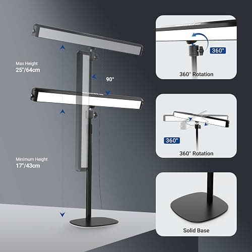 NEEWER Dual Sided RGB LED Streaming Key Light, Smart Desk Lamp Compatible with Alexa Google Assistant for Gaming Video Conference, 16 Million Colors, 2700K-7000K/CRI97+ Studio Tube Lighting, NG01 thumbnail 7
