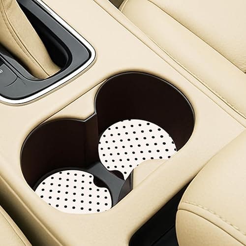 Ceramic Car Coasters – Absorbent Car Cup Holder Coaster Set for Women, Cute Aesthetic Car Accessories for Girls, 2 Pack (Dark Gray) thumbnail 6