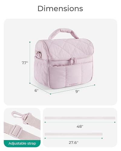 BAGSMART Insulated Lunch Bags for Women, Cute Quilted Lunch Box, Lightweight Puffy Padded Waterproof Lunch Tote, Reusable Lunch Cooler for Work Picnic Travel, Leopard thumbnail 5