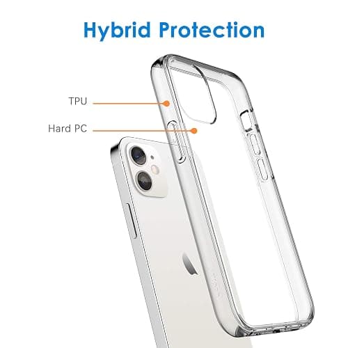 JETech Case for iPhone 12/12 Pro 6.1-Inch, Non-Yellowing Shockproof Phone Bumper Cover, Anti-Scratch Clear Back (Clear) thumbnail 3