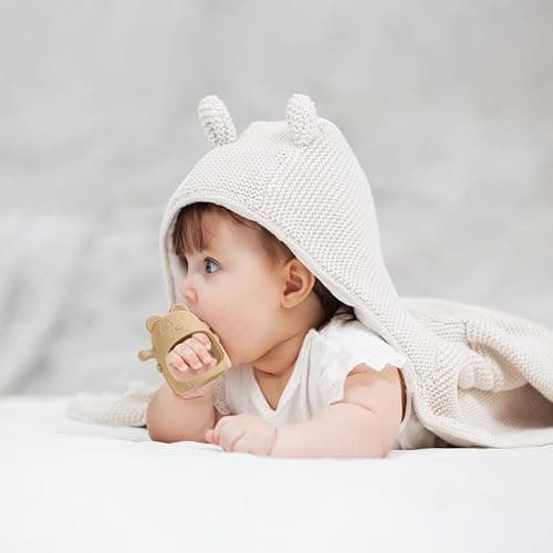 Eascrozn 3 Pack Baby Teething Toys 3 Months+, Silicone Teething Mitten for Babies Anti Drop Wrist Hand Teether, Baby Chew Toys for Sucking Needs thumbnail 6