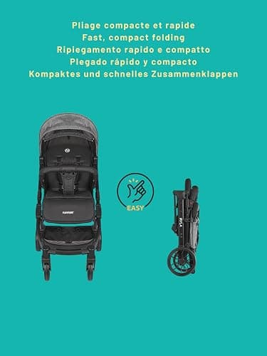 Nania Myla, Poussette combinée 2 en 1, compacte et légère, de 0 à 4 ans,(22kg max), avec Siège auto Rimini Nania, 40-87 cm, (0-13kg), Protection Latérale, avec Insert de confort thumbnail 7