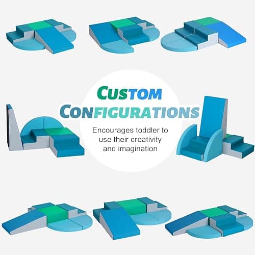 TODIBY 6-Piece Soft PU Leather Toddlers Climbing Toys, Indoor Climb and Crawl Activity Play Set, Foam Play Gym Climbing Structures for Toddlers 3, Baby Foam Blocks for Toddler thumbnail 4