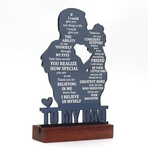 Dad Gifts from Daughter - Meaningful Fathers Day, Birthday, Christmas Sentimental Present for Father, Step Bonus Dad Daddy Papa Pop Old Man Acrylic Keepsake Plaque for Desk Decor Office Home thumbnail 3