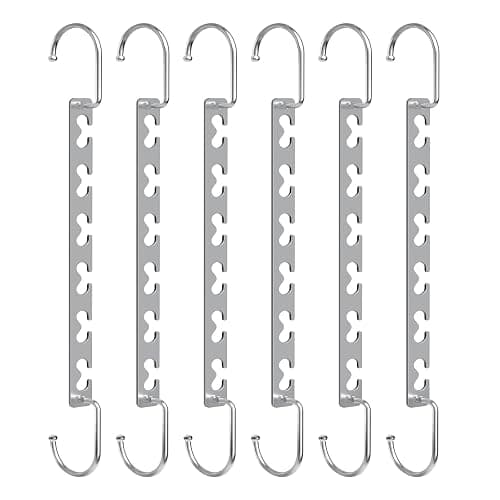 Space Saving Hangers for Clothes 6 Pack, Sturdy Metal Hangers Wardrobe Organizer, Magic Cascading Hanger, Closet Space Saver Closet Organizers and Storage thumbnail 9