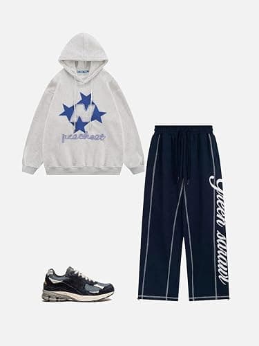 Vamtac Embroidered Star Graphic Hoodie Unisex Y2k Oversized Long Sleeve Pullover 2025 Trendy Tops thumbnail 5