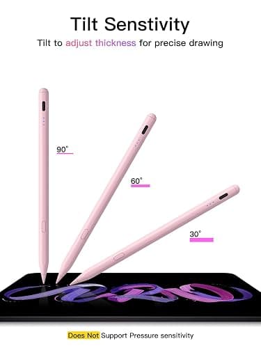 Stylus Pen for iPad (2018-2025), USB-C Fast Charging Pencil, Pixel-Perfect Tilt Sensitivity for Apple iPad 11/10/9/8/7/6/A16, ipad Mini 7/6/5, Air M3/2 11"/13"/5/4/3, i-Pad Pro M5/4 13"/12.9″/11″ Pink thumbnail 7