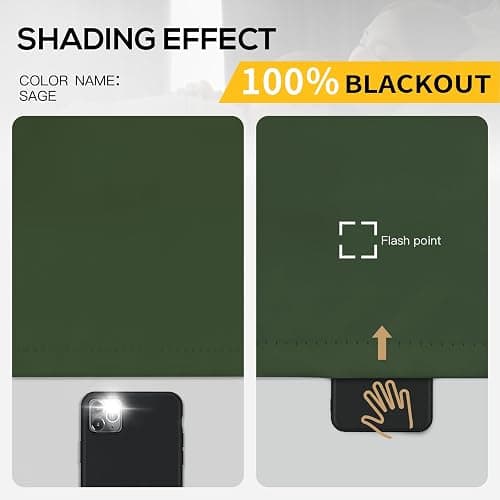 Yakamok Greyish Green Blackout Curtains 84 inches Long for Bedroom 52" Wide | Thermal Insulated Window Treatment Total Blocking Panels with Black Liner for Living Room/Dining Room Grommet Top 2 Panels thumbnail 2