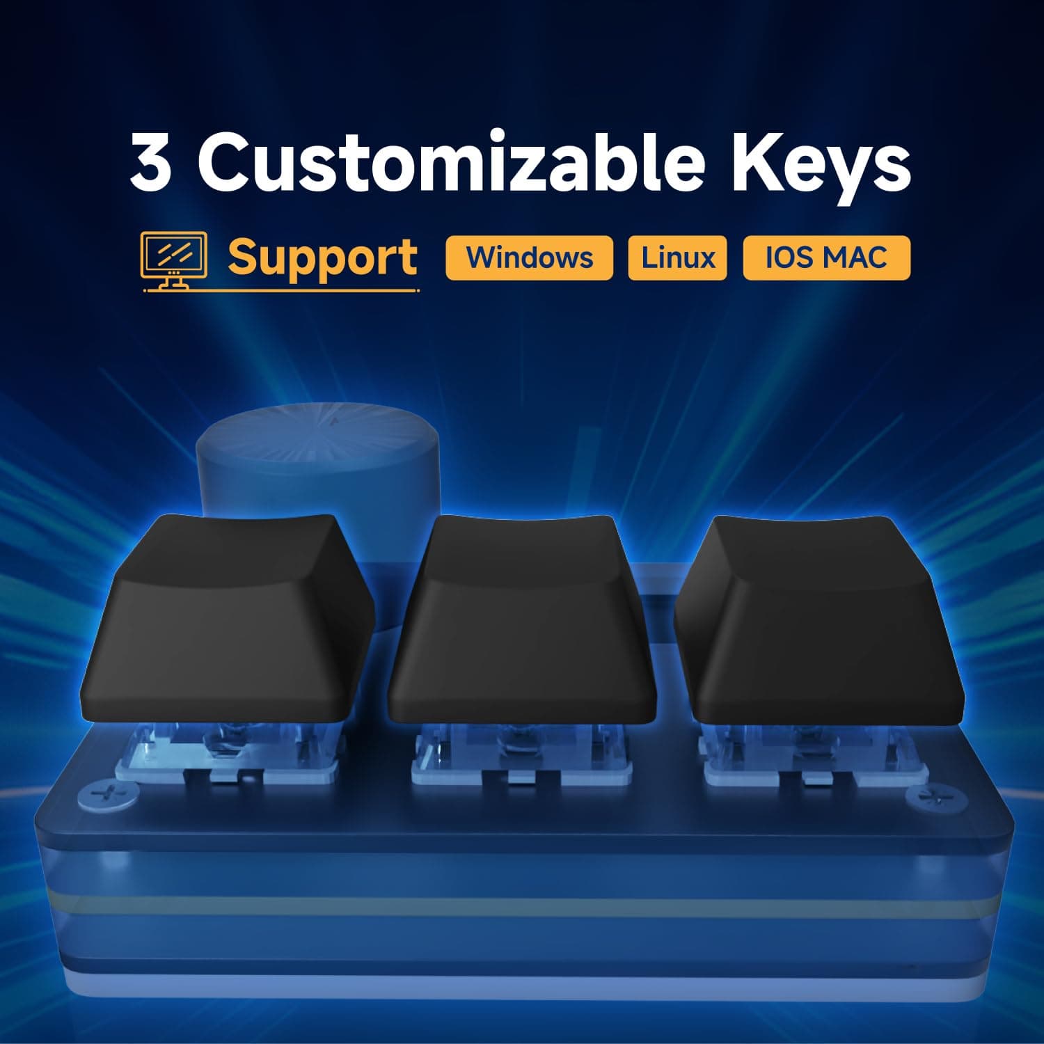 O3C Rapid Trigger Hall Effect Keyboard Suitable for OSU and Geometry Dash Rhythm Game Macro Keypad with Magnetic Linear Switches (Black, Gateron KS-20 White Switch) thumbnail 6