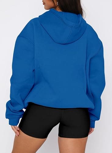 onlypuff Women Hoodies Casual Pullover Long Sleeve Sweatshirt Kangaroo Pocket Drop Shoulder Sweater thumbnail 3