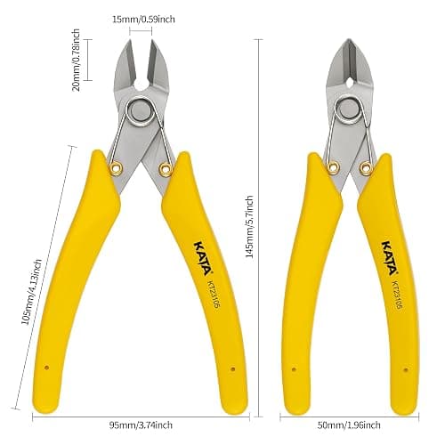 KATA 2Pack Micro Wire Cutters For Electronics Flush cutters, 6 Inch Precision Micro Cutters for Cut Precision Electronics, Jewelry, Soft Copper Wire, Cables thumbnail 2