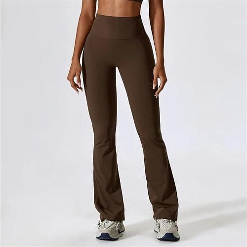 AHIOJEGX Yogahosen Flare Leggings Yoga Hosen Frauen Hohe Taille Breite Bein Hosen Frauen Gym Fitness Sport Schwarz Ausgestellte Hose Latin Dance Hosen(Advanced Black,S) thumbnail 2