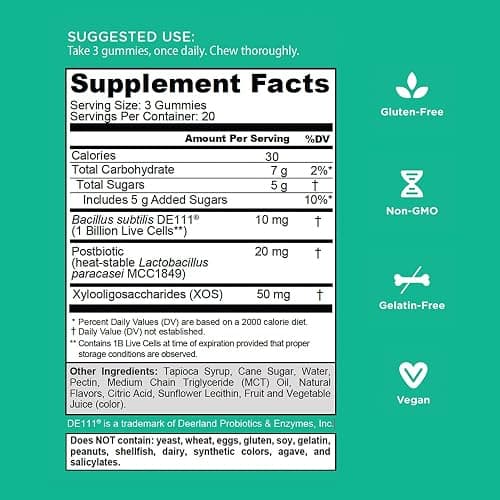 Goli Nutritional Supplement, Pre+Post+Probiotics Gummy - 60 Count - World's First 3-in-1 Gluten-Free, Vegan, Non-GMO, and Gelatin-Free. thumbnail 3