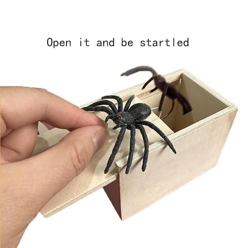 Winbar Rubber Spider Trick Box, Handmade Wooden Surprise Box with Hidden Spider, Trick Toys & Prank Stuff for Adults and Children thumbnail 4