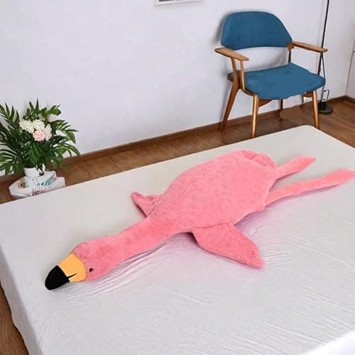 Huniupore 74.8in Flamingo Stuffed Animal Plush Pillow Cute Giant Flamingo Plush Toy Plush Soft Hugging Pillow Stuffed Animal Gift for Kids Birthday thumbnail 5