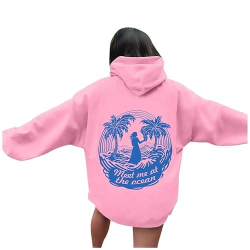 Puff Graphic Oversized Hoodies for Women Teen Girls Kids Trendy Cute Preppy Sweatshirt Long Sleeve Y2K Tops with Pockets thumbnail 3