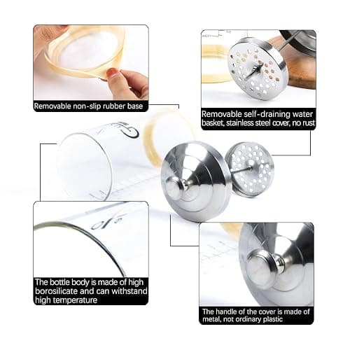 Gusnilo Barber Sanitizer Jar (30 Oz) with Stainless Steel Tray – Ideal for Spa, Salon & Nail Tools thumbnail 4