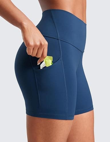 CRZ YOGA Butterluxe Biker Shorts Pockets 5" - High Waisted Volleyball Workout Athletic Yoga Womens thumbnail 4