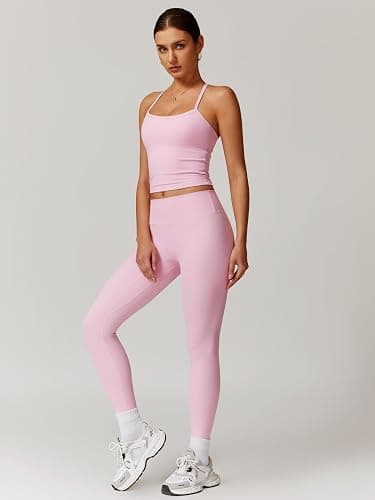 ABOCIW Workout Sets for Women 2 Piece Padded Sports Bra Tank Top High Waist Leggings Sets Gym Yoga Work Out Clothes thumbnail 4