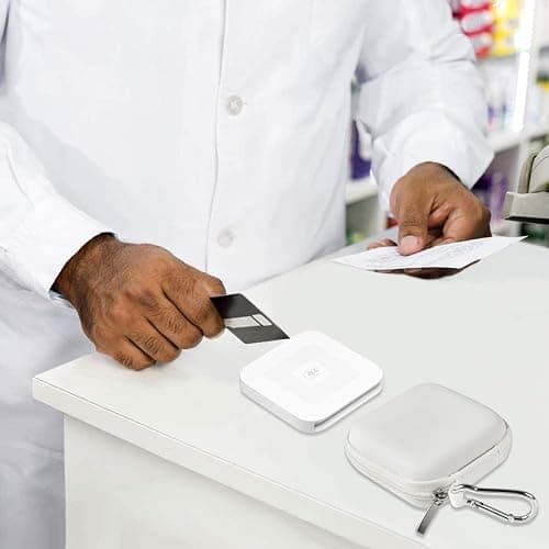Chip Card Reader Scanner Case, Hard Carrying Bag Holder Fits Square A-SKU-0485 Contactless and Chip Reader with USB Charge Cable for EMV Chip Cards/Apple Pay/Android Pay/More - White by COMECASE thumbnail 7