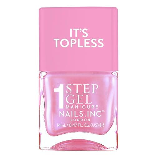 Nails.INC It's Topless Addison Iridescent Pink Gel-Like Nail Polish | Iridescent rosy pink gel nail polish stays glossy and long-lasting for 6 days. Ideal for manis, gifting, and glam nights. - Image 1
