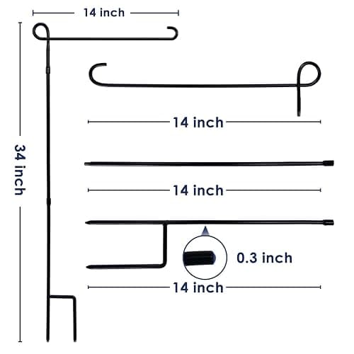 PHITRIC Garden Flag Holder Stand, Premium Powder-Coated Yard Flag Pole, Weather-Proof Black Metal Flagpole for Winter Garden Flag, Christmas Garden Flag, American Flag, Outdoor Garden Decor Decoration thumbnail 2