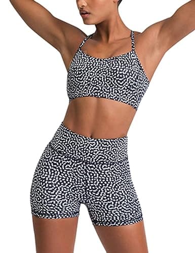 IMEKIS Women's Workout Sets 2 Piece Yoga Outfit High Waisted Biker Shorts Leggings Sports Bra Gym Fitness Clothes Tracksuit - Image 1