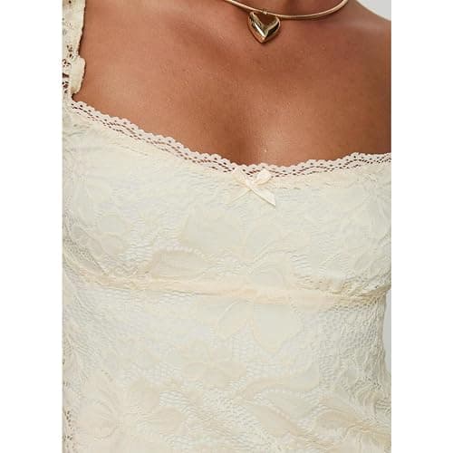 Women Y2k Lace Trim Tank Tops Teen Girl Fairycore Sleeveless Solid Going Out Streetwear Summer Crop Camisole thumbnail 7