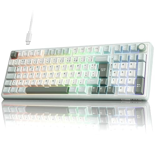 RK ROYAL KLUDGE R98 Pro Clavier Gamer 96% Filaire Mécanique AZERTY, RVB avec Pavé Numérique, Molette de Volume, Gasket Mount, Touches Profil OEM en PBT, Hot-Swap, Switch Tactile Beige Pré-lubrifié - Image 1
