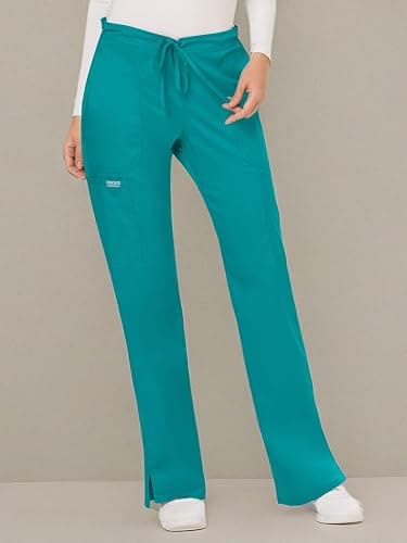 Cherokee Women Scrubs Pant Workwear Revolution Mid Rise Moderate Flare Drawstring WW120 thumbnail 9