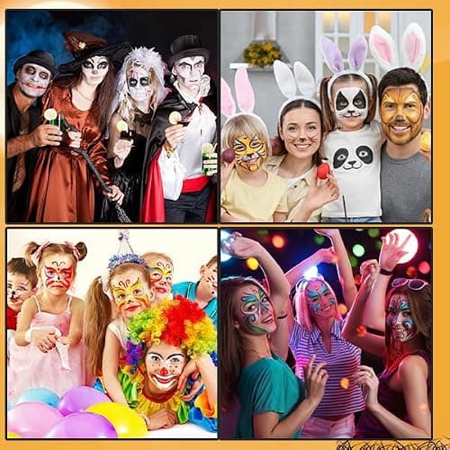 Lictin Special Effects SFX Zombie Makeup Kit, 9 Colors Bruise Face Body Painting Palette with Scar Wax, Fake Blood Spray & Gel, Vampire Skeleton Clown Makeup Body Paint (14PCS) thumbnail 5