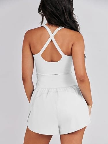 Caracilia Women's Workout Athletic Romper Summer Sets Short Jumpsuits Onesie Running Outfits Exercise Gym 2026 Trendy Clothes thumbnail 4