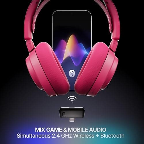 SteelSeries Arctis Nova 7 Wireless Gen 2 Gaming Headset - Real-Time App Control, 50+ HR Play, Neodymium Drivers, Mix 2.4GHz/Bluetooth, PC, PS5, PS4, Switch 1/2, Mobile - Magenta thumbnail 4