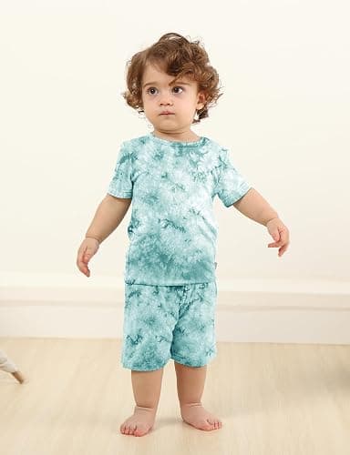 Jimonda Baby/Toddler Soft Sleepwear Short sleeve Kids Cool Pajama Outdoor 2-Piece Shirt&Shorts Casual sets Tie Dye PJ thumbnail 4