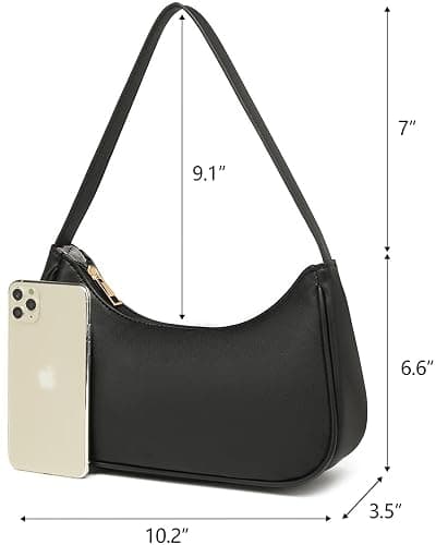Afashor Shoulder Bags for Women Vegan Leather Hobo Sling Tote Handbag Retro Clutch Purse with Zipper Closure thumbnail 5