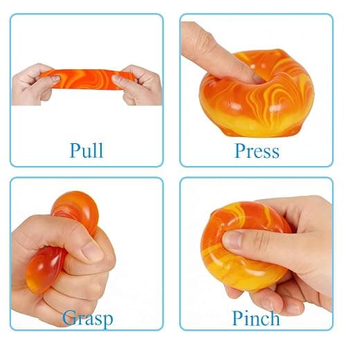 Squishies Stress Cube,Fidget Toys Squeeze Stress Cube for Adults,Ice Squish Cube Sugar Balls,Sensory Ice Square Shape Squishies Cube Sugar Balls for Stress Relief (Orange) thumbnail 4