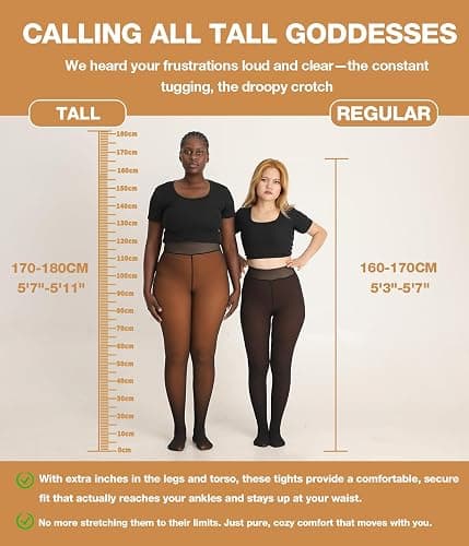 MERYLURE Fleece Lined Tights Women Fake Translucent Winter Warm Thick Pantyhose Thermal Sheer Leggings for All Skin Tone thumbnail 5