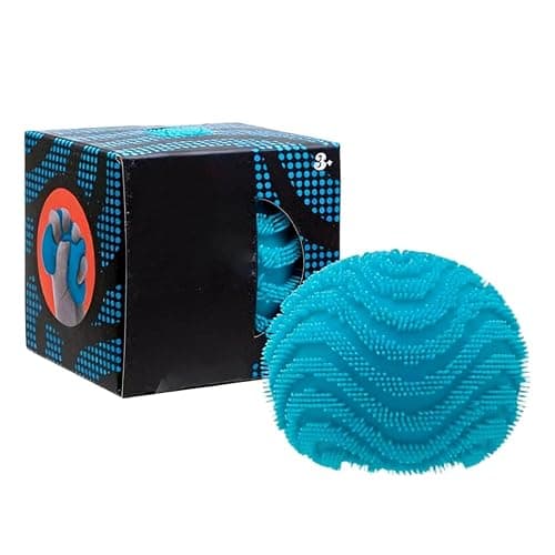 Fuzz Ball Squishy Stress Ball, Stress Fun Desk Fuzz Squeeze Ball, Squishy Ball Calming Tactile Grip for Focus & Relaxation (Blue) - Image 1