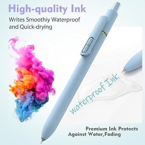 Hiacry 8 Pack Colorful Gel Ink Pens，Quick-Dry 0.7mm Fine Point Fidget Pens for Smooth Writing, Journaling & Drawing, Aesthetic Morandi Color Pens for Women, School & Office Supplies (Morandi Colors) thumbnail 6