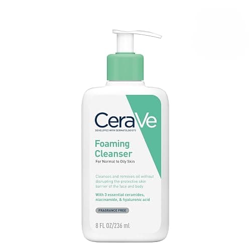 CeraVe Foaming Cleanser for Normal to Oily Skin with Niacinamide and 3 Essential Ceramides - Image 1