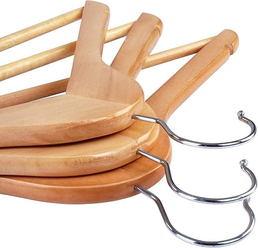 Utopia Home Premium Wooden Hangers 30 Pack - Heavy Duty & Durable Coat Hanger - Wood Hanger with 360-Degree Rotatable Hook - Clothes Hangers with Non-Slip Shoulder Notches For Shirts & Coats (Natural) thumbnail 7