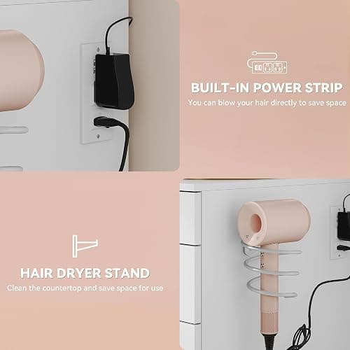 YITAHOME Vanity Table with LED Mirror, 11 Drawer Makeup Desk with Charging Ports, 3 Light Settings & Comfortable Stool thumbnail 5