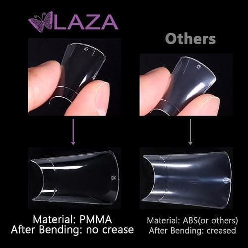 Laza 600pcs Medium Length Duck Nail Tips 12 Sizes Box-packed Clear Duck Nails Half Cover Wide Nail Tips French False Nail Tips for Acrylic Nails Extension Tips — 28MM thumbnail 6