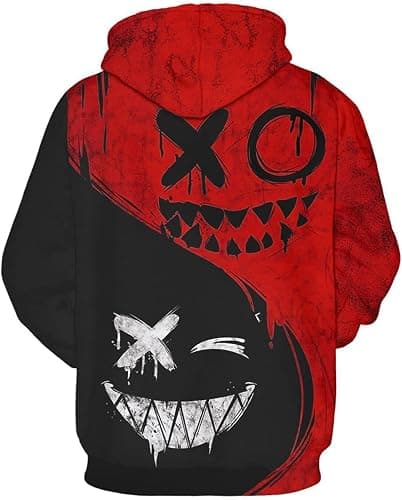 Basoteeuo Mens Hoodies Pullover Graphic Design 3D Cool Novelty Long Sleeve Hooded Sweatshirts with Pockets thumbnail 3