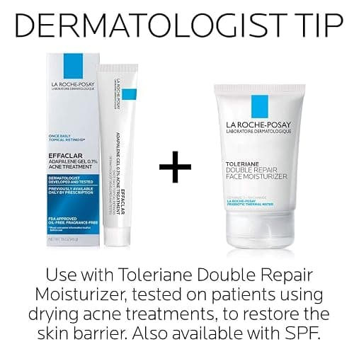 La Roche-Posay Effaclar Adapalene Gel 0.1% Acne Treatment, 1.6oz | Retinoid cream acne medication gel for blackheads and whiteheads. Oil free formula helps clear blemishes and clogged pores. thumbnail 7