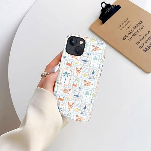 Case for iPhone 15,Fits Frosted Case Design for Girl Women,Coastal Fish Summer Cute Stamp thumbnail 5