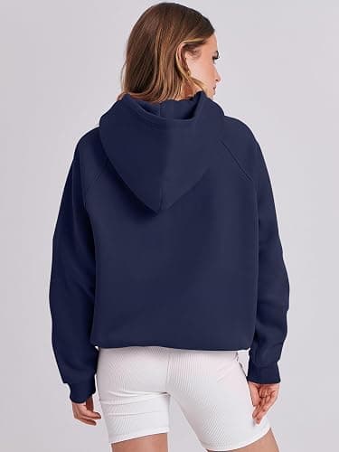 ANRABESS Women Hoodies Oversized Fleece Long Sleeve Comfy Casual Basic Pullover Sweatshirts 2025 Fall Outfits Sweater - Small - Navy Blue thumbnail 4