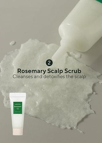 AROMATICA Rosmarin Kopfhaut-Skalierung - Geschenkset - [Mini Holzhaarbürste / rosmarin shampoo 100 ml / Rosmarin-Wurzel Verstärker 30 ml / Kopfhaut-Peeling 30 ml] Pflanzenbasiertes veganes hair care thumbnail 4