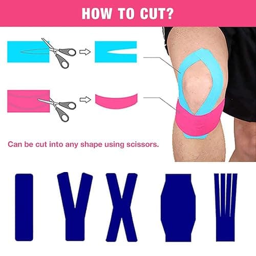 Kinesiology Tape - 5 Rolls Set, Lychee Elastic Therapeutic Sports Tape for Shoulder, Knee, Elbow Pain Relief, Latex Free, Water Resistant, Breathable, 2" x 16.4 feet Per Roll thumbnail 5